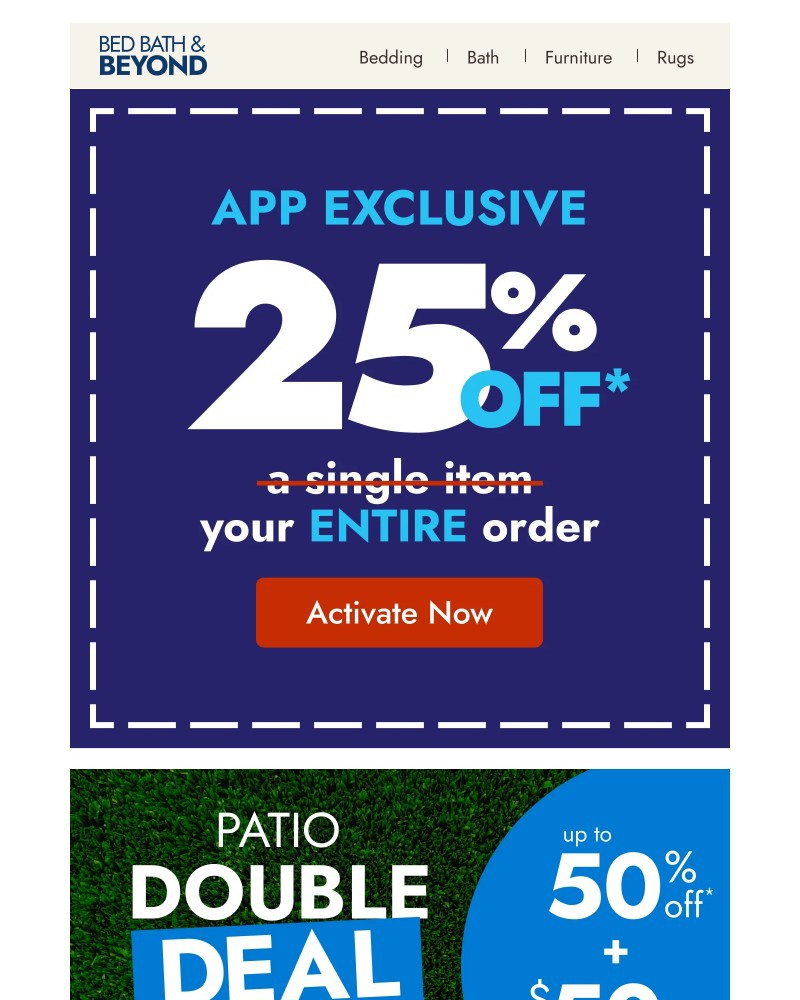 Screenshot of email sent to a Overstock Newsletter subscriber