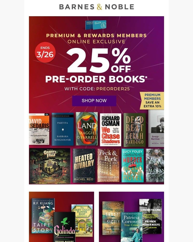 Screenshot of email sent to a Barnes and Noble Newsletter subscriber