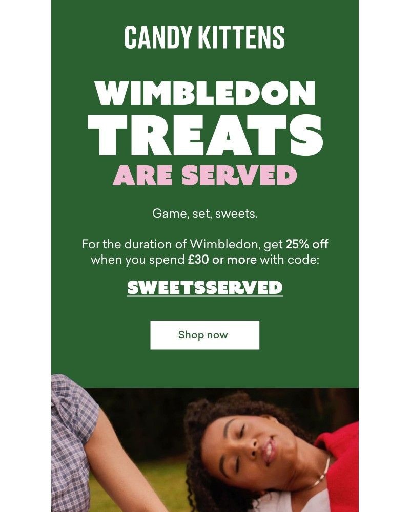 Screenshot of email sent to a Candy Kittens Newsletter subscriber