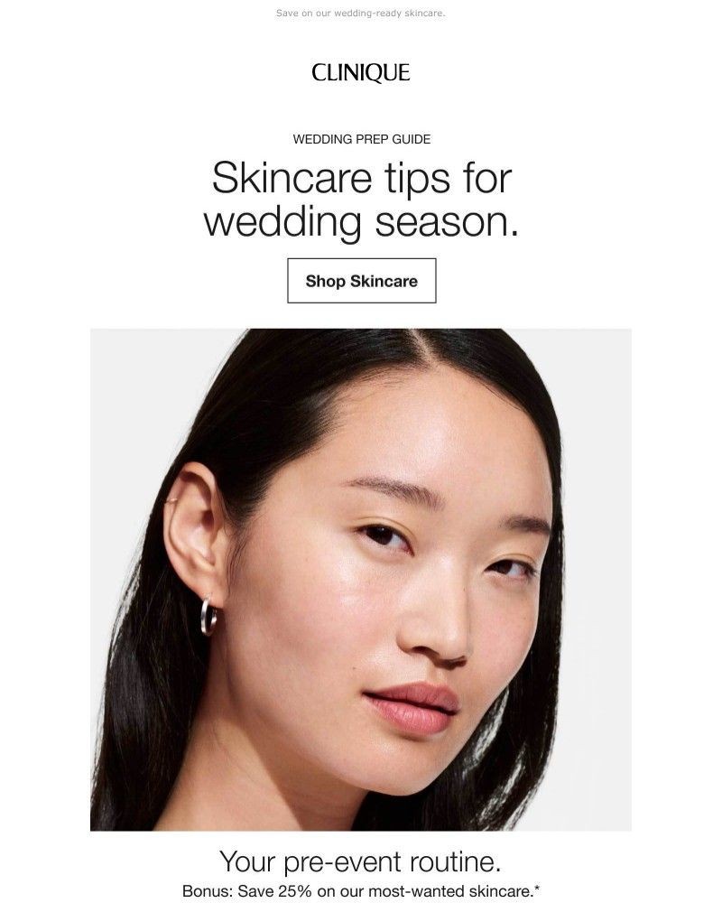 Screenshot of email sent to a Clinique Newsletter subscriber