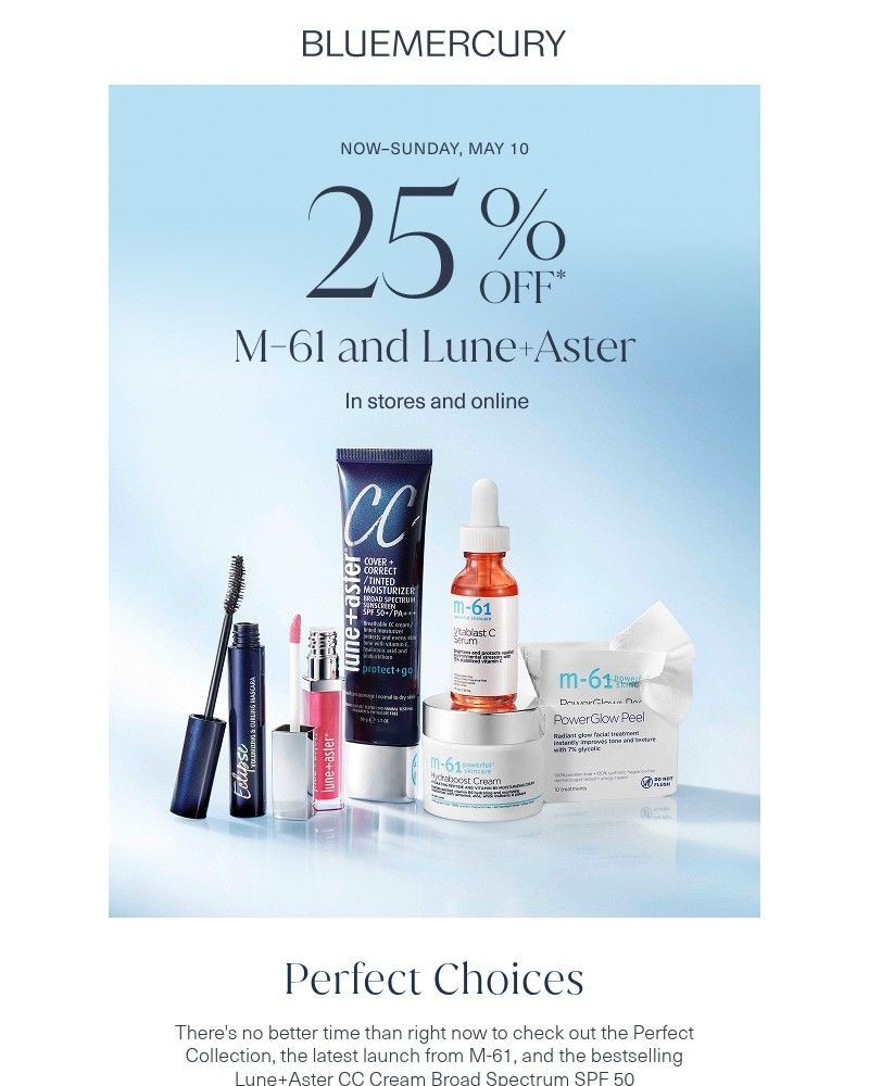 Screenshot of email sent to a Bluemercury Newsletter subscriber