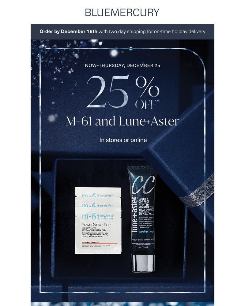 Screenshot of email sent to a Bluemercury Newsletter subscriber