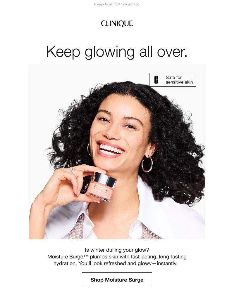 Screenshot of email sent to a Clinique Newsletter subscriber