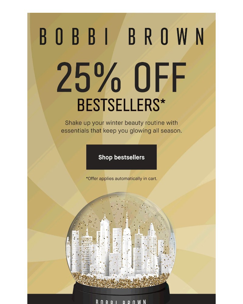 Screenshot of email sent to a Bobbi Brown Newsletter subscriber