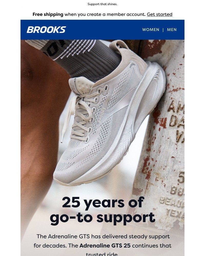 Screenshot of email sent to a Brooks Newsletter subscriber
