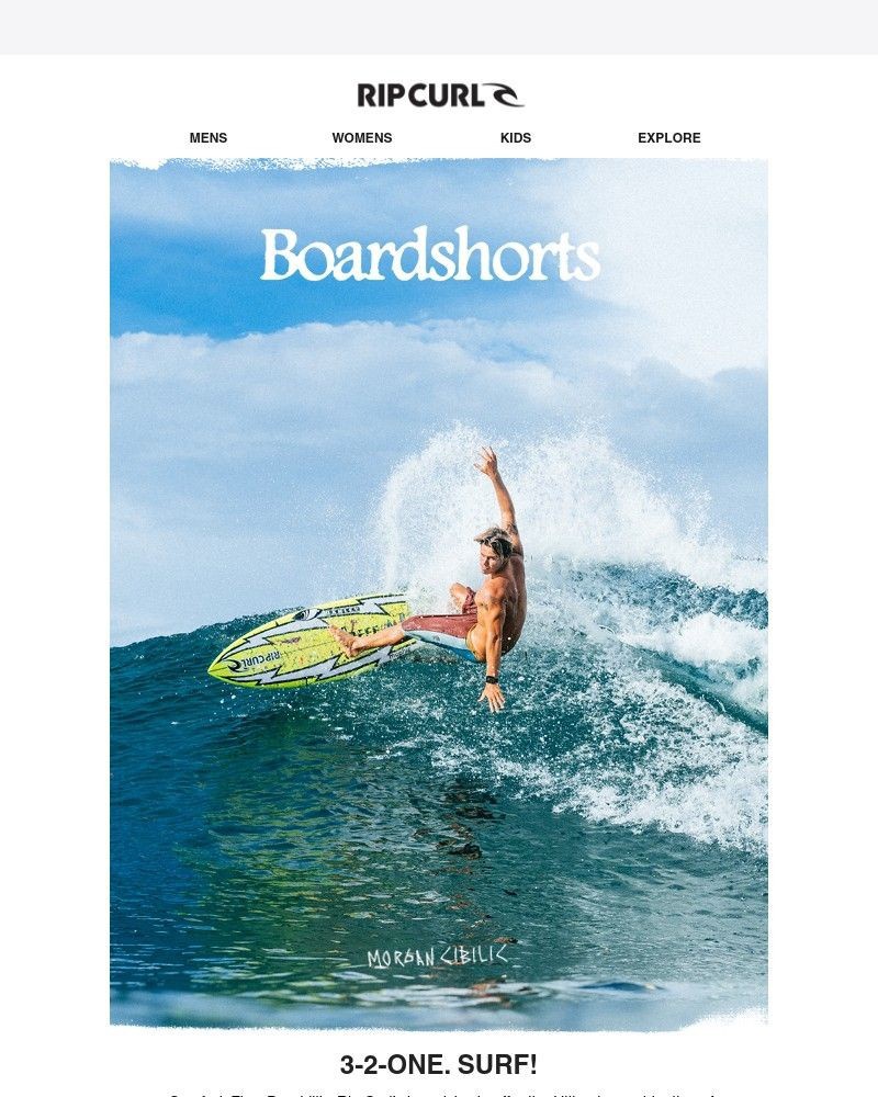 Screenshot of email sent to a Ripcurl Newsletter subscriber