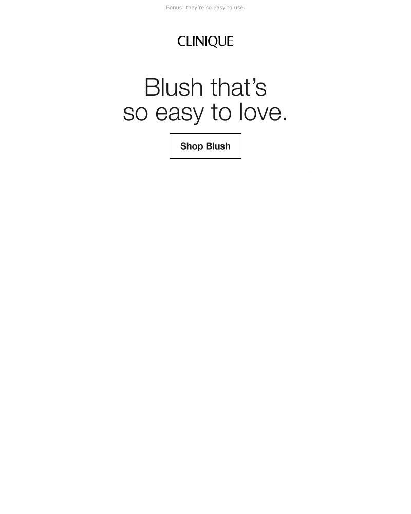 Screenshot of email sent to a Clinique Newsletter subscriber