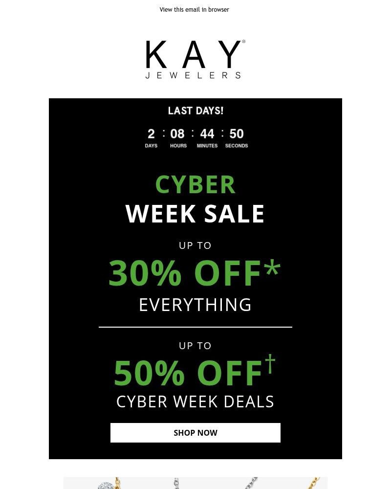 Screenshot of email with subject /media/emails/3-days-left-cyber-week-sale-up-to-30-off-everything-98e5df-cropped-c7bd11ad.jpg