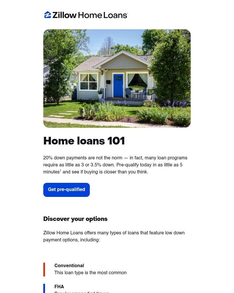 Screenshot of email sent to a Zillow Registered user