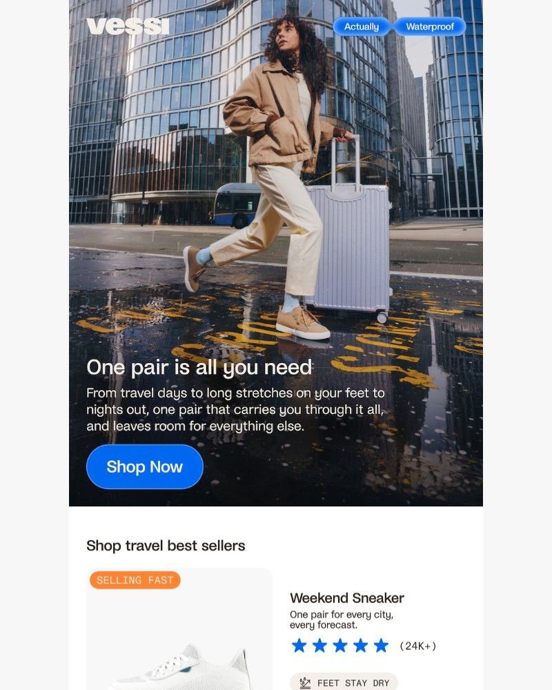 Screenshot of email sent to a Vessi Seller