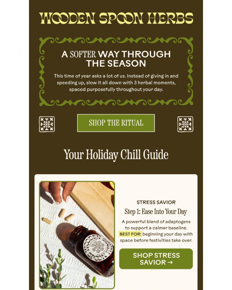 Screenshot of email sent to a Wooden Spoon Herbs Newsletter subscriber