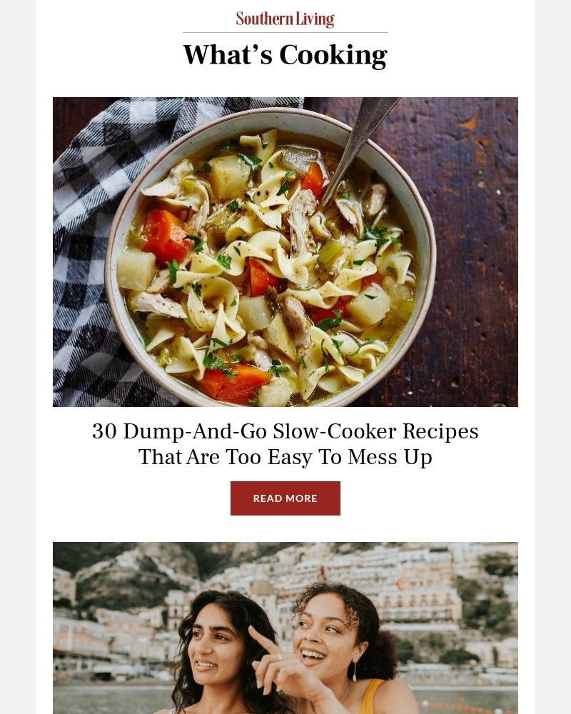 Screenshot of email sent to a Southern Living Newsletter subscriber