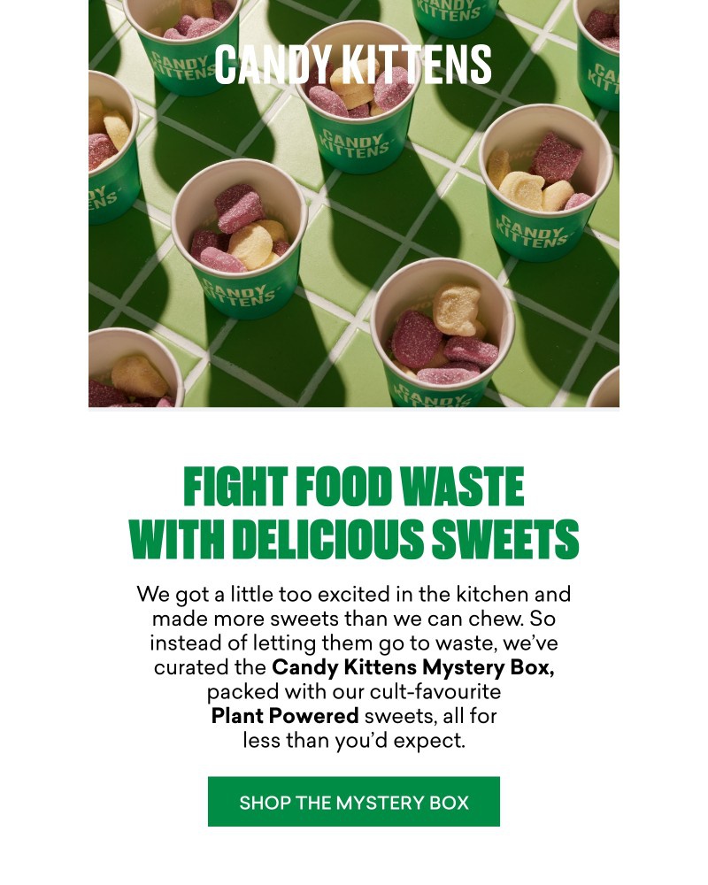 Screenshot of email sent to a Candy Kittens Newsletter subscriber