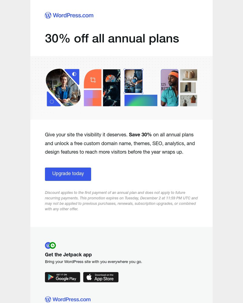 Screenshot of email with subject /media/emails/30-off-annual-plans-with-the-wordpresscom-black-friday-sale-e67832-cropped-de9e1dac.jpg