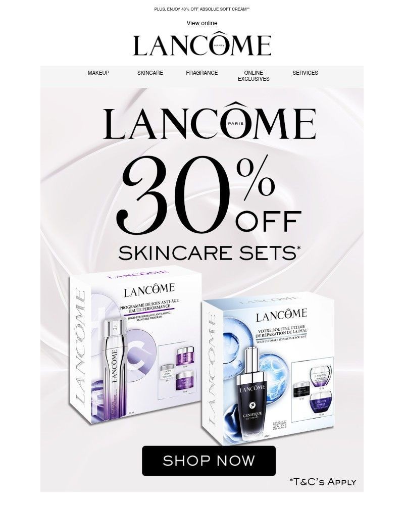 Screenshot of email with subject /media/emails/30-off-lancome-gift-sets-ends-today-d2b179-cropped-8d650e7d.jpg