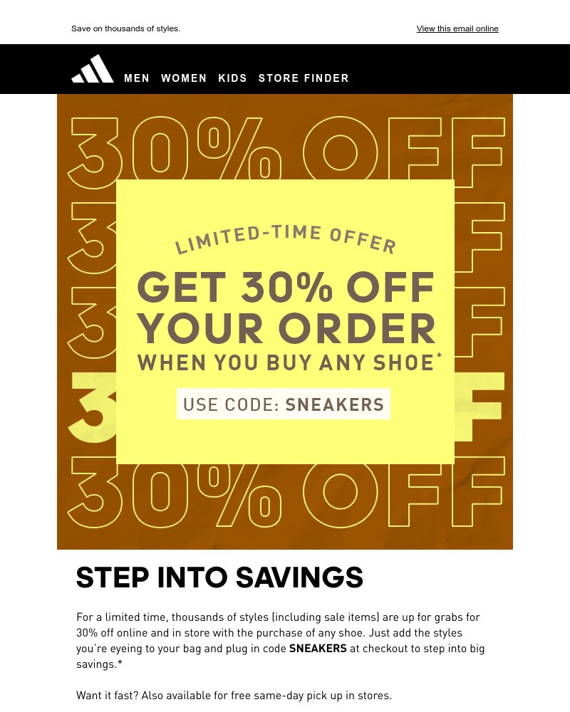 Screenshot of email with subject /media/emails/30-off-with-any-sneaker-order-17fbb5-cropped-c35db3c7.jpg