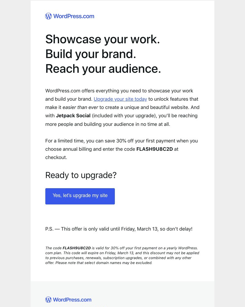 Screenshot of email with subject /media/emails/30-off-your-wordpresscom-upgrade-b3f555-cropped-99a39a96.jpg