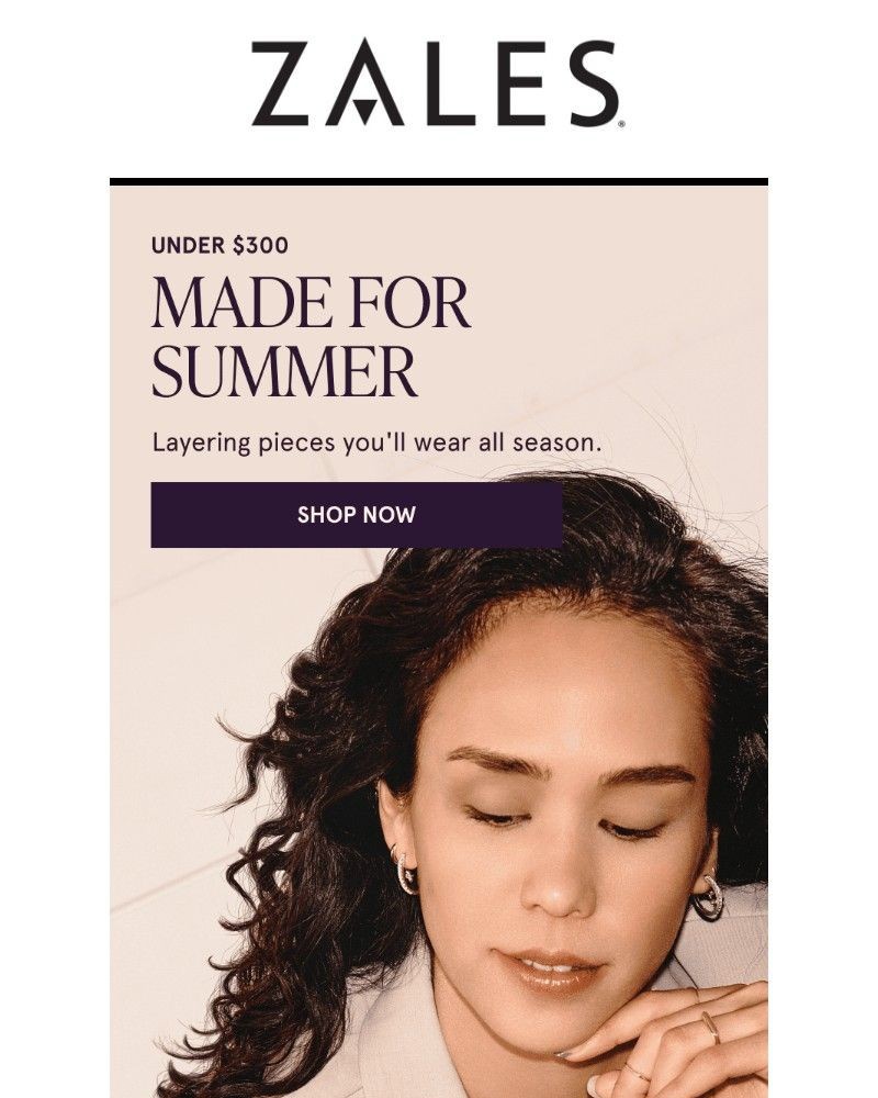 Screenshot of email sent to a Zales Newsletter subscriber