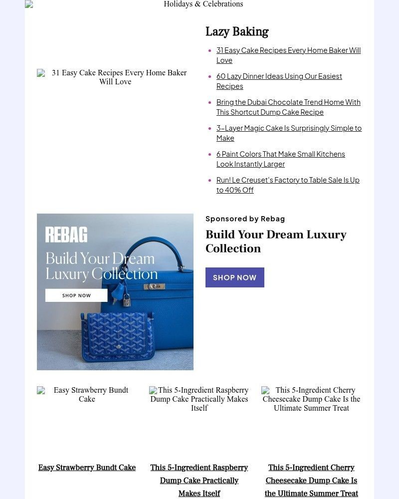 Screenshot of email sent to a Better Homes and Gardens Newsletter subscriber