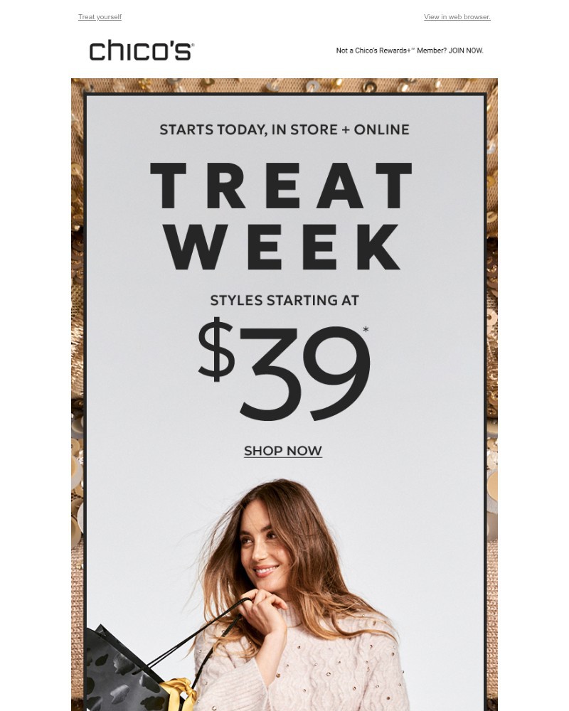 Screenshot of email sent to a Chico’s Newsletter subscriber
