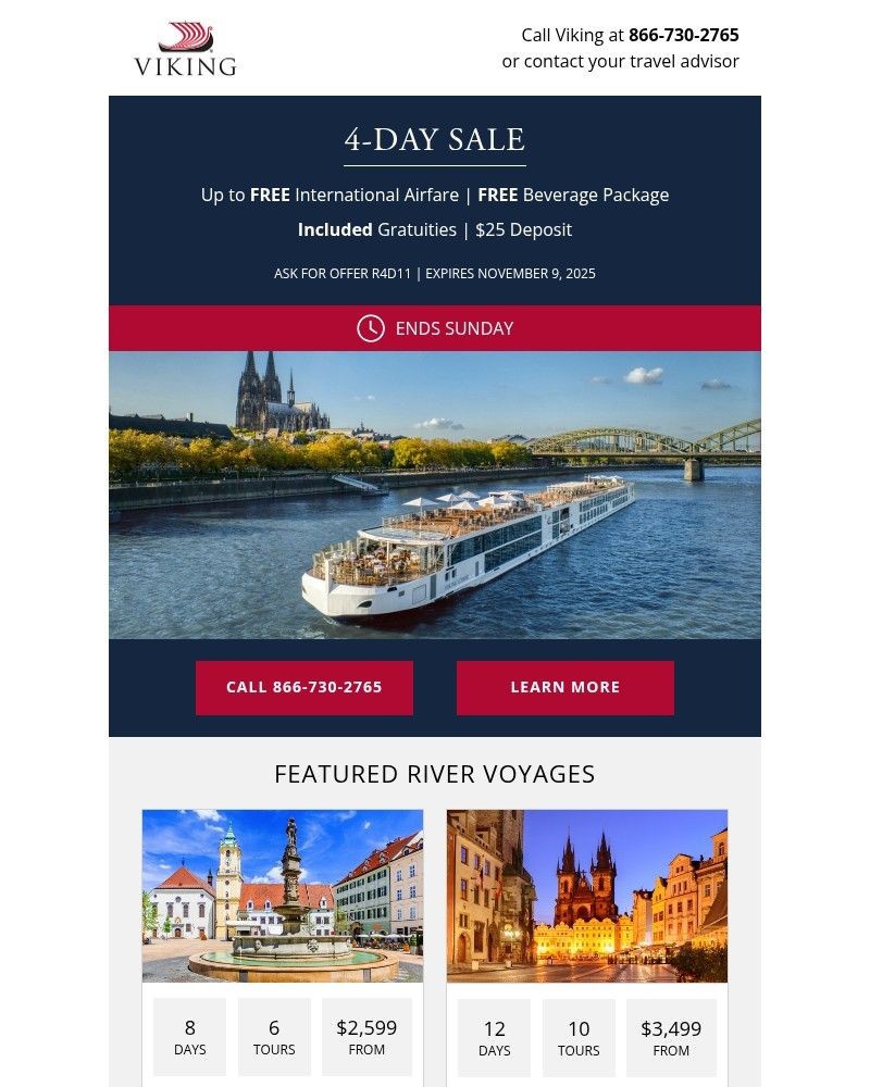 Screenshot of email with subject /media/emails/4-day-sale-free-airfare-on-2026-european-river-voyages-b2d600-cropped-62f30b09.jpg