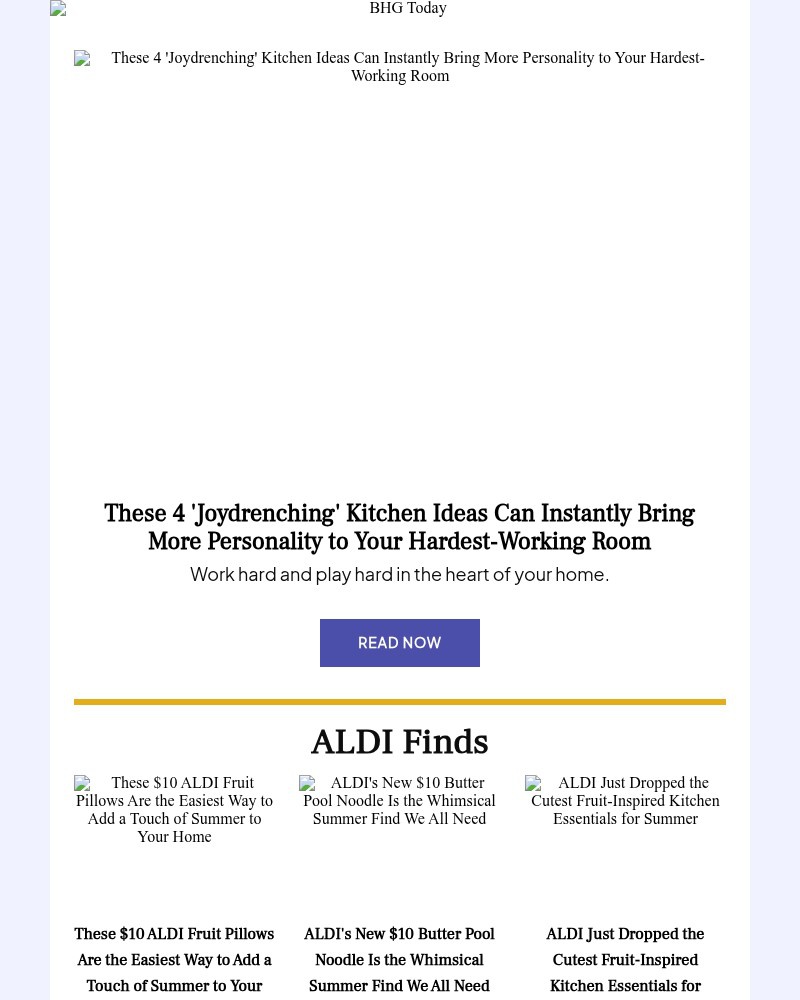 Screenshot of email sent to a Better Homes and Gardens Newsletter subscriber