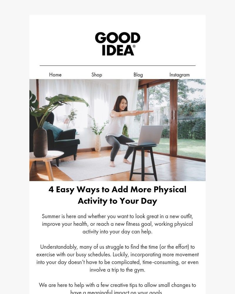 Screenshot of email sent to a Good Idea Newsletter subscriber