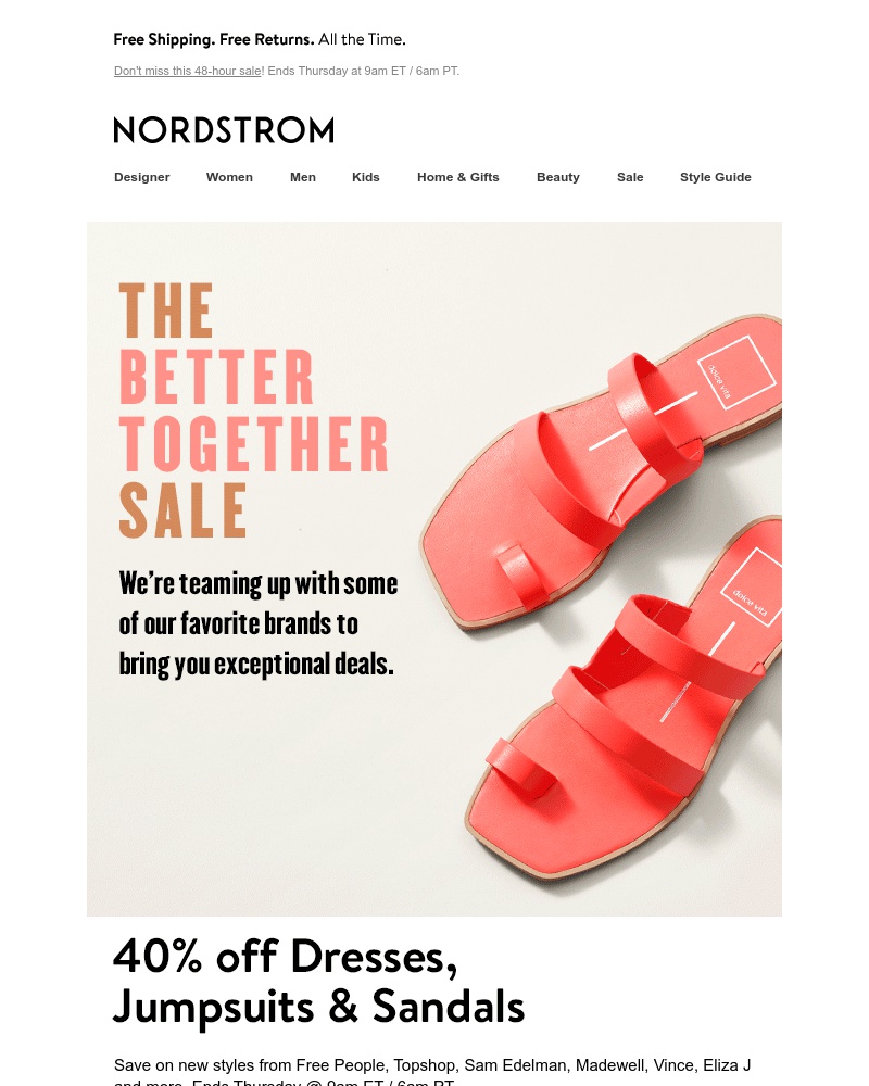 Screenshot of email with subject /media/emails/40-off-dresses-sandals-and-jumpsuits-starts-now-1-cropped-b849447f.jpg
