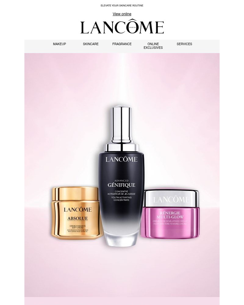 Screenshot of email sent to a Lancôme Newsletter subscriber