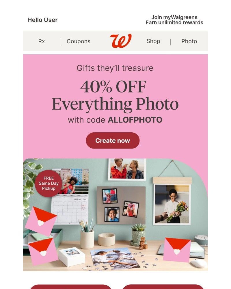 Screenshot of email sent to a Walgreens Registered user