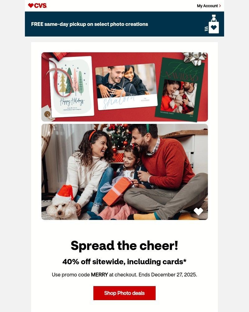 Screenshot of email sent to a CVS Newsletter subscriber