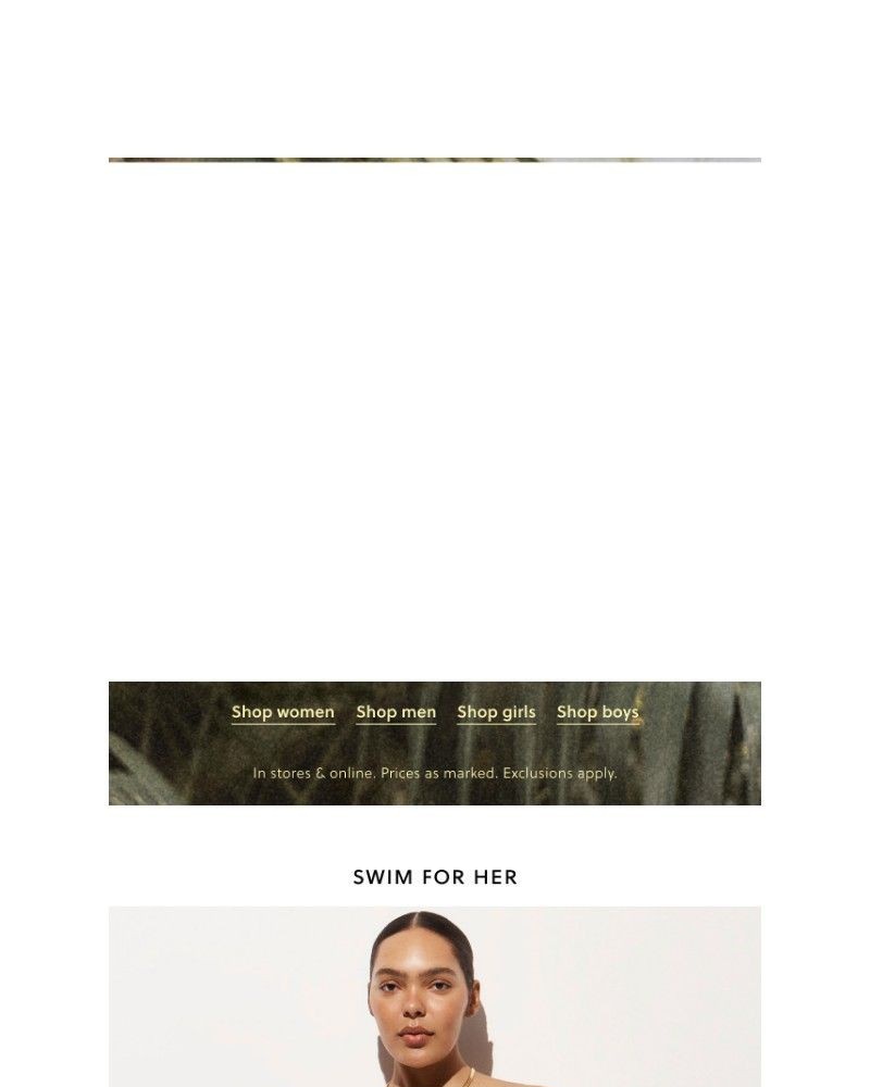 Screenshot of email sent to a J.Crew Newsletter subscriber