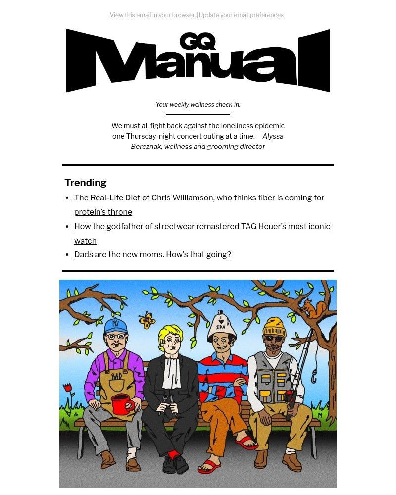 Screenshot of email sent to a GQ Newsletter subscriber