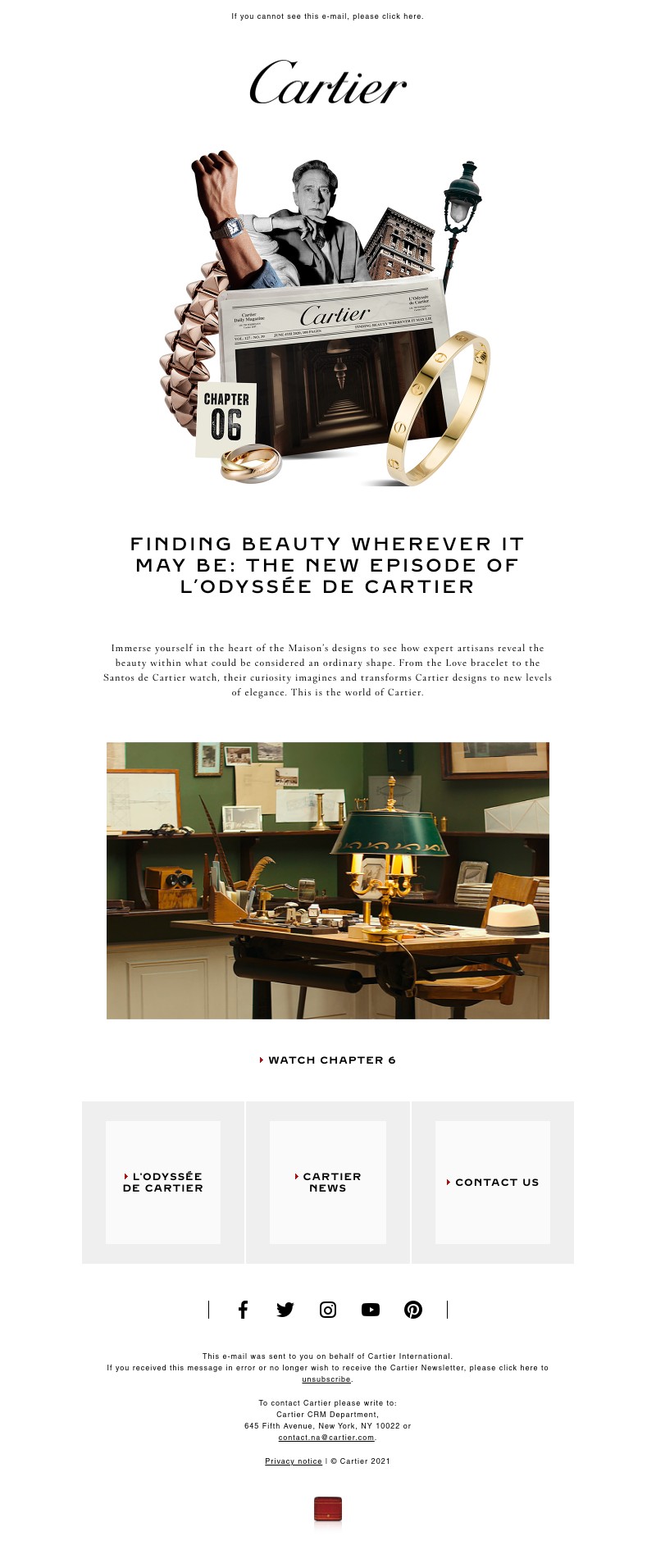 Email sent from Cartier to a Newsletter subscriber