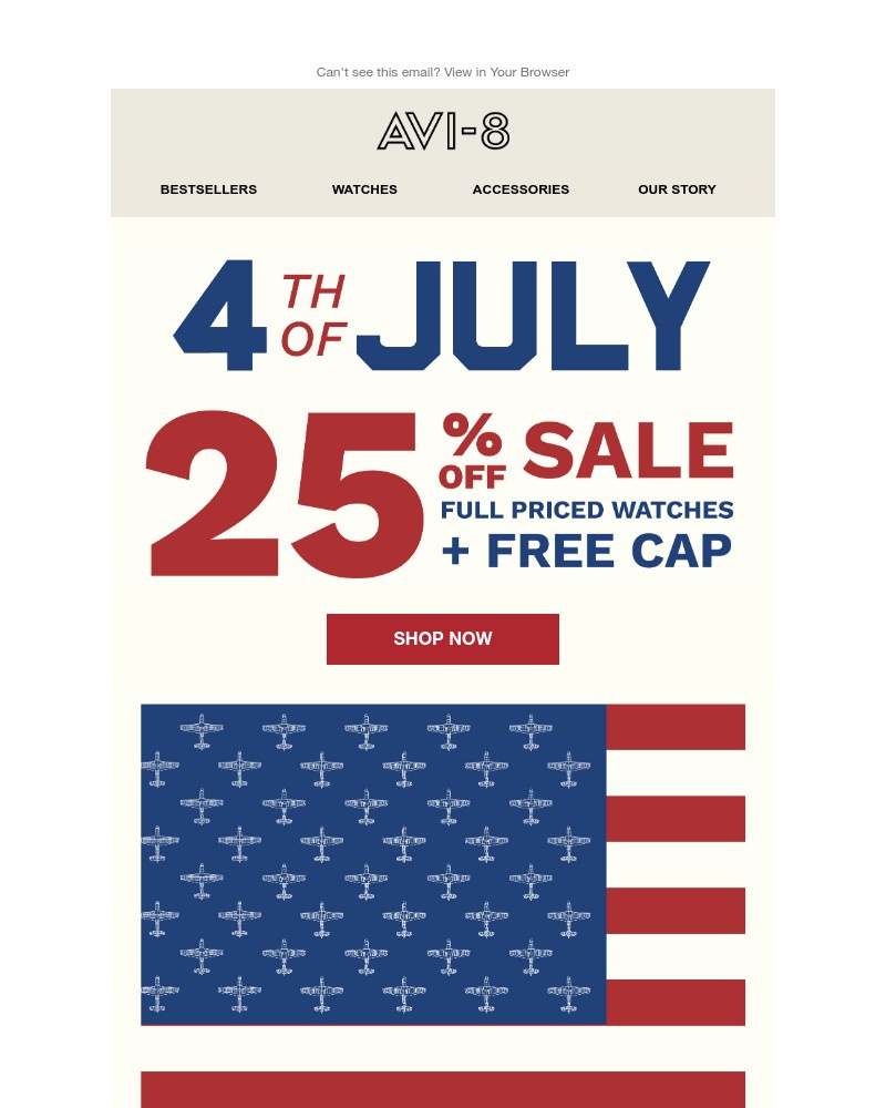 Screenshot of email with subject /media/emails/4th-of-july-sale-25-off-free-cap-26fd59-cropped-2526699c.jpg