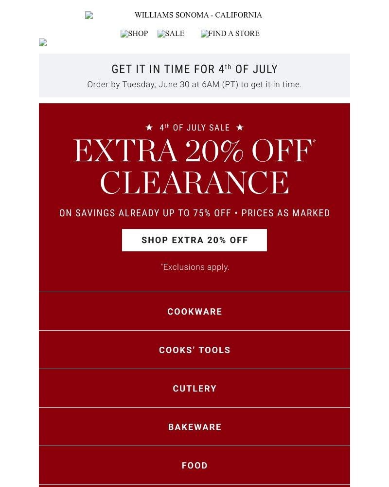 Screenshot of email with subject /media/emails/4th-of-july-sale-extra-20-off-clearance-040e21-cropped-563a769e.jpg