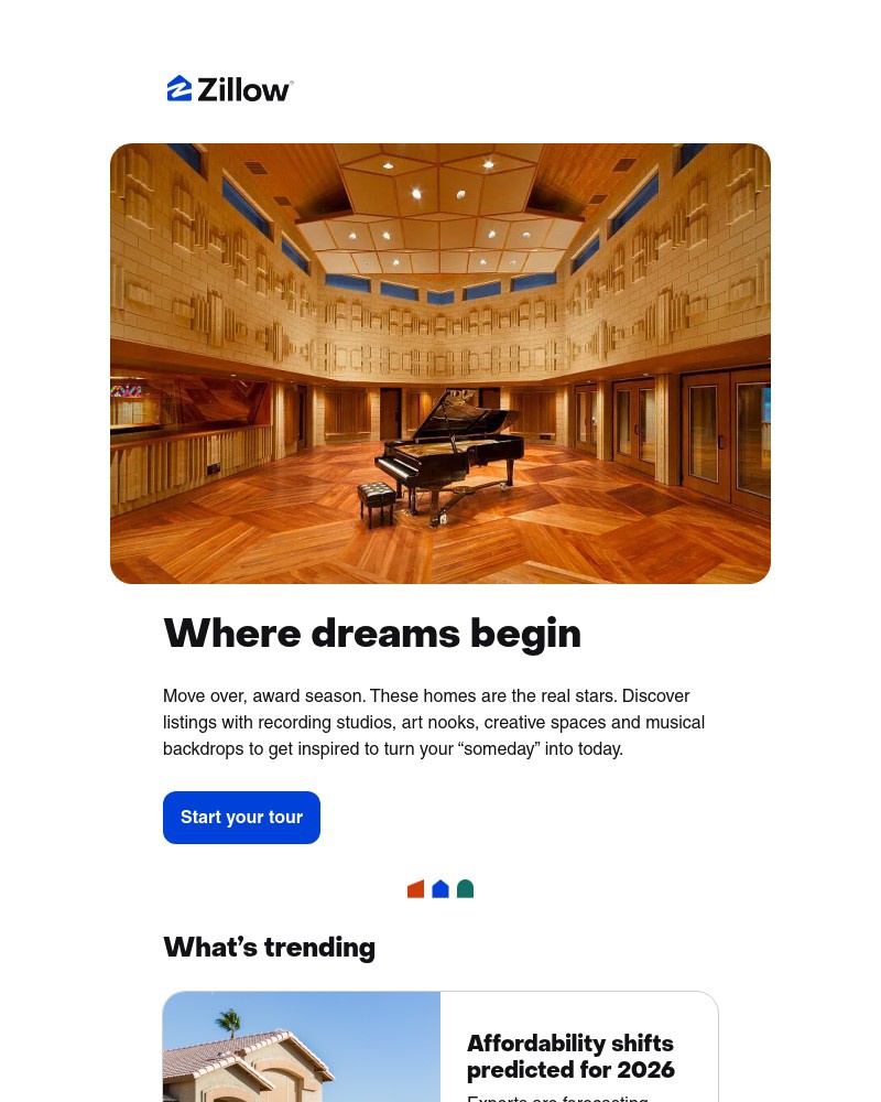 Screenshot of email sent to a Zillow Registered user