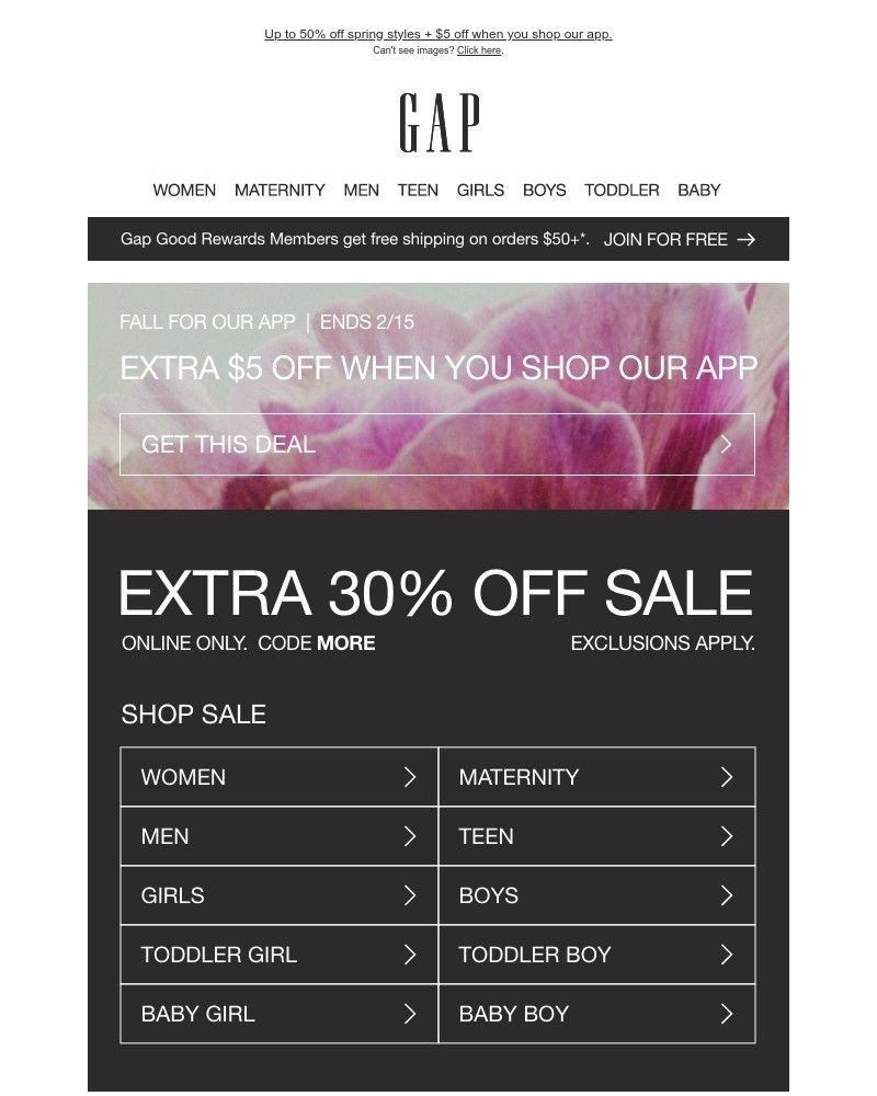 Screenshot of email with subject /media/emails/5-off-with-our-app-30-off-sale-is-waiting-for-you-d06e7f-cropped-ad13dac7.jpg