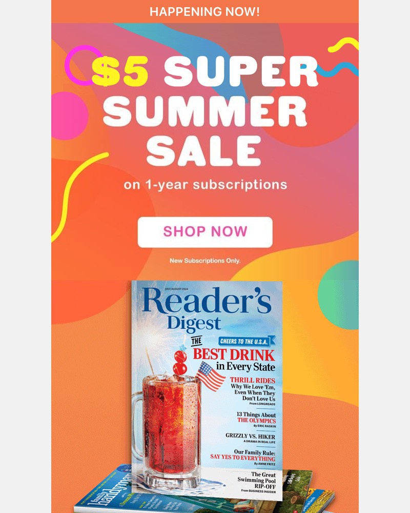 Screenshot of email sent to a Reader’s Digest Newsletter subscriber