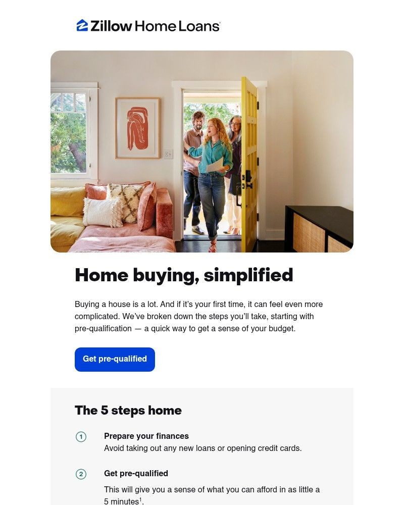 Screenshot of email sent to a Zillow Registered user
