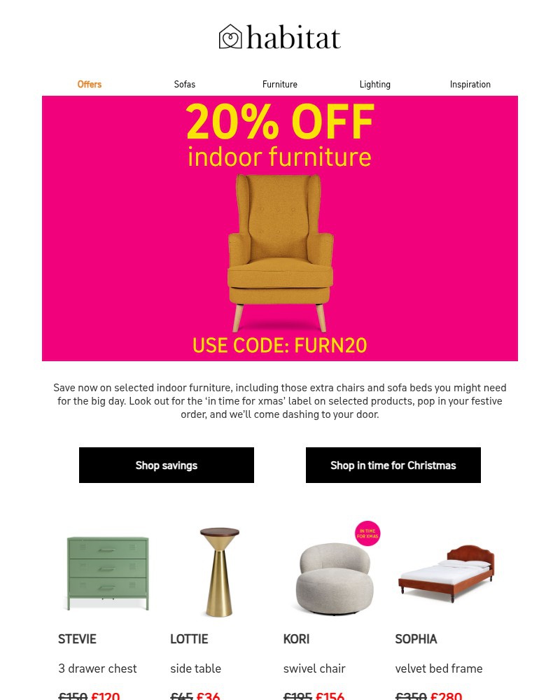 Screenshot of email sent to a Habitat Cart abandoner