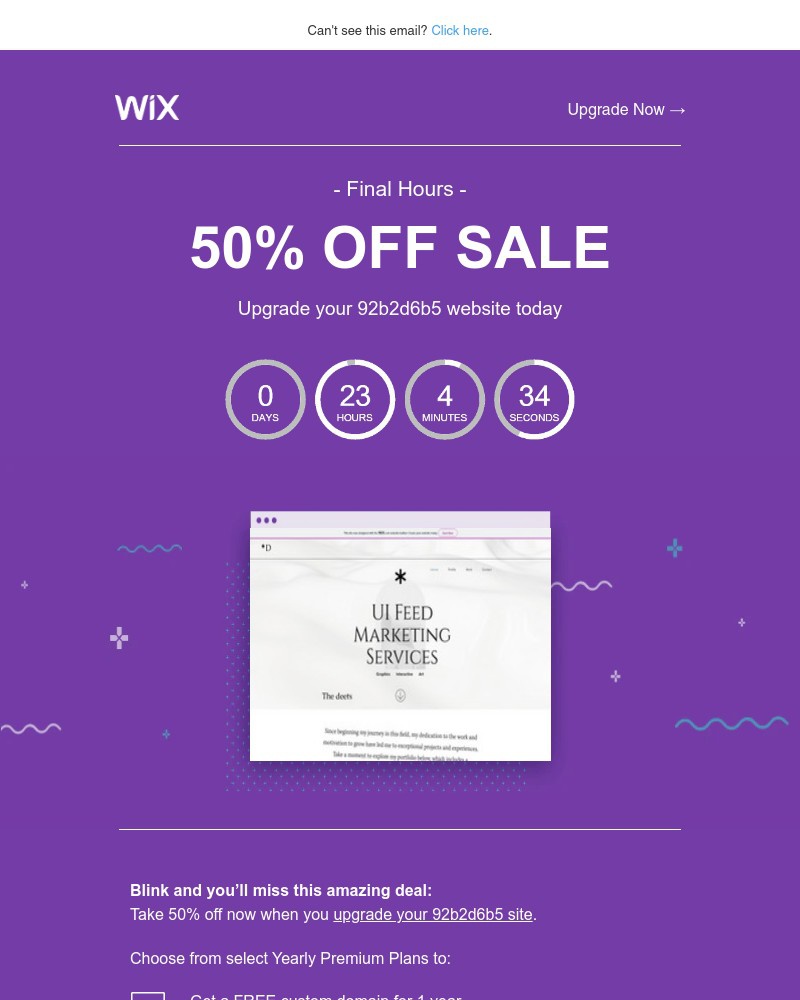 Screenshot of email with subject /media/emails/50-off-ends-today-upgrade-your-92b2d6b5-website-now-b85c13-cropped-48c7718c.jpg