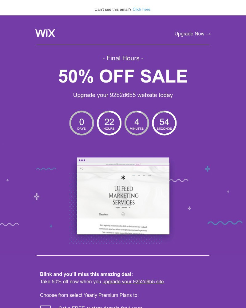 Screenshot of email with subject /media/emails/50-off-ends-today-upgrade-your-92b2d6b5-website-now-e652eb-cropped-030db1d9.jpg