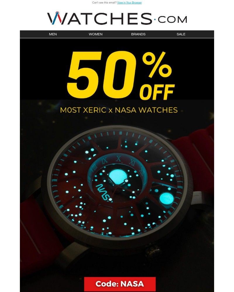 Screenshot of email with subject /media/emails/50-off-most-xeric-x-nasa-watches-cbcadd-cropped-6618b148.jpg