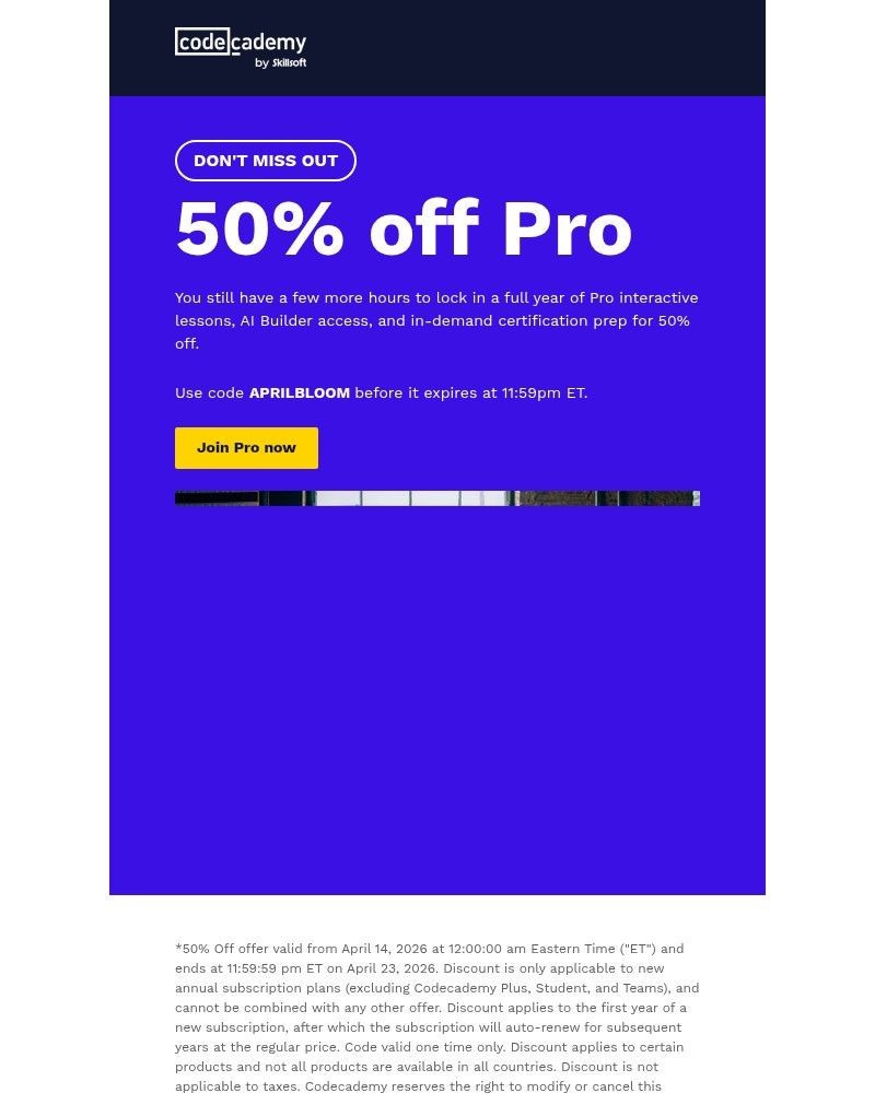 Screenshot of email with subject /media/emails/50-off-pro-ends-today-90b6d0-cropped-04314de4.jpg