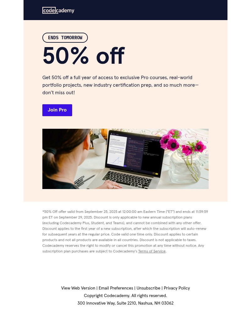 Screenshot of email with subject /media/emails/50-off-pro-ends-tomorrow-b1ad7b-cropped-23a7ed04.jpg
