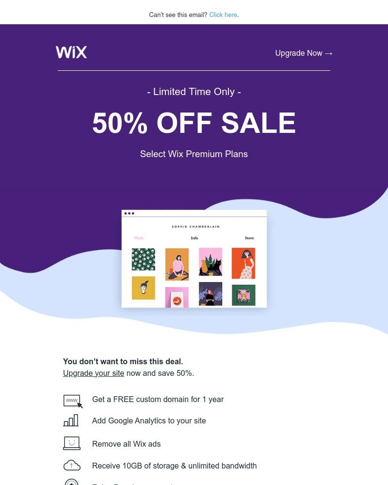 Screenshot of email with subject /media/emails/50-off-sale-happening-now-2f1b70-cropped-1f760e1f.jpg