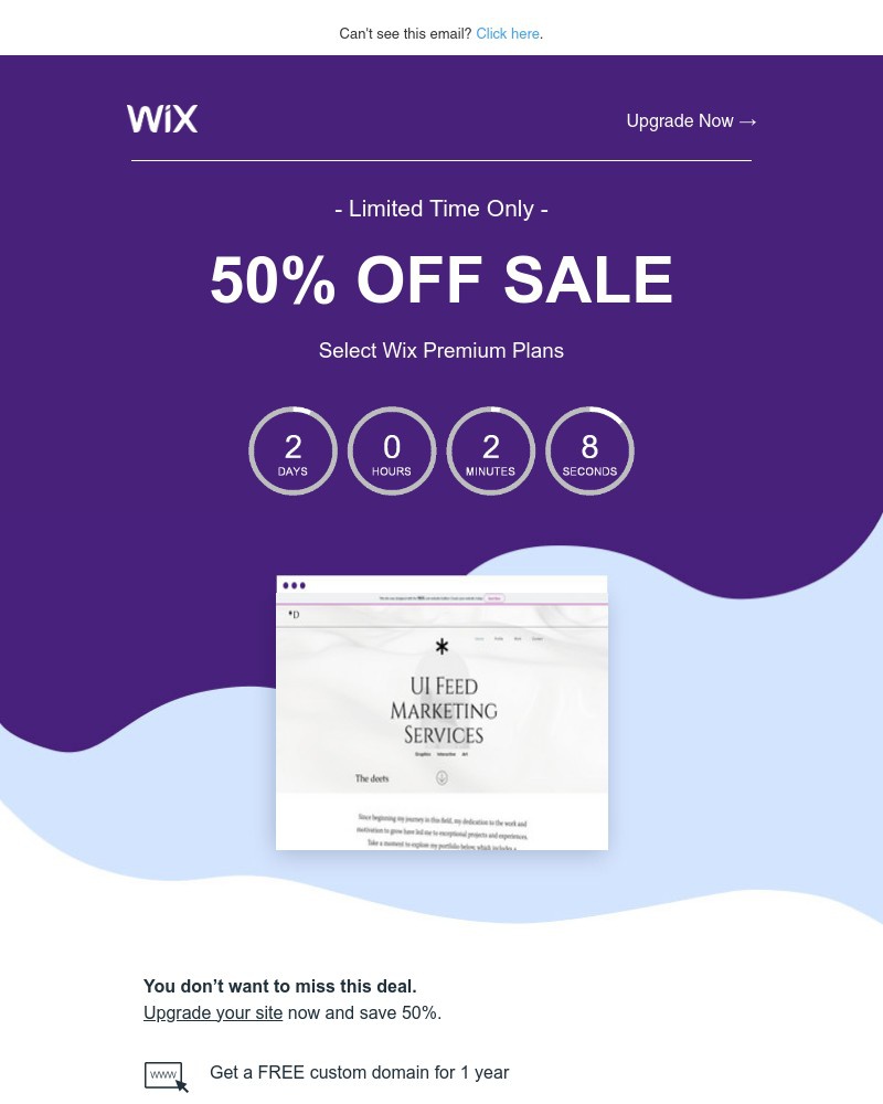 Screenshot of email with subject /media/emails/50-off-sale-happening-now-f31bcd-cropped-a132dc10.jpg