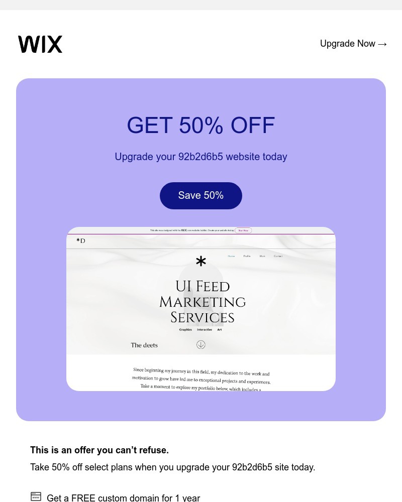 Screenshot of email with subject /media/emails/50-off-save-on-a-premium-plan-a35839-cropped-39126ea6.jpg