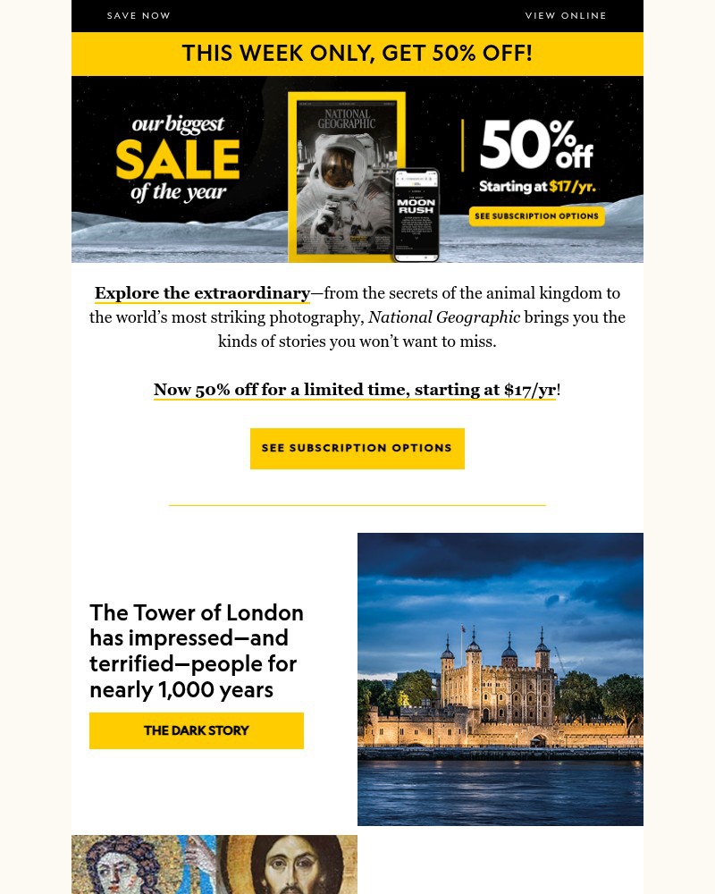 Screenshot of email with subject /media/emails/50-off-this-week-only-the-real-jesus-the-secret-of-superagers-the-tower-of-london_zv9dxH4.jpg